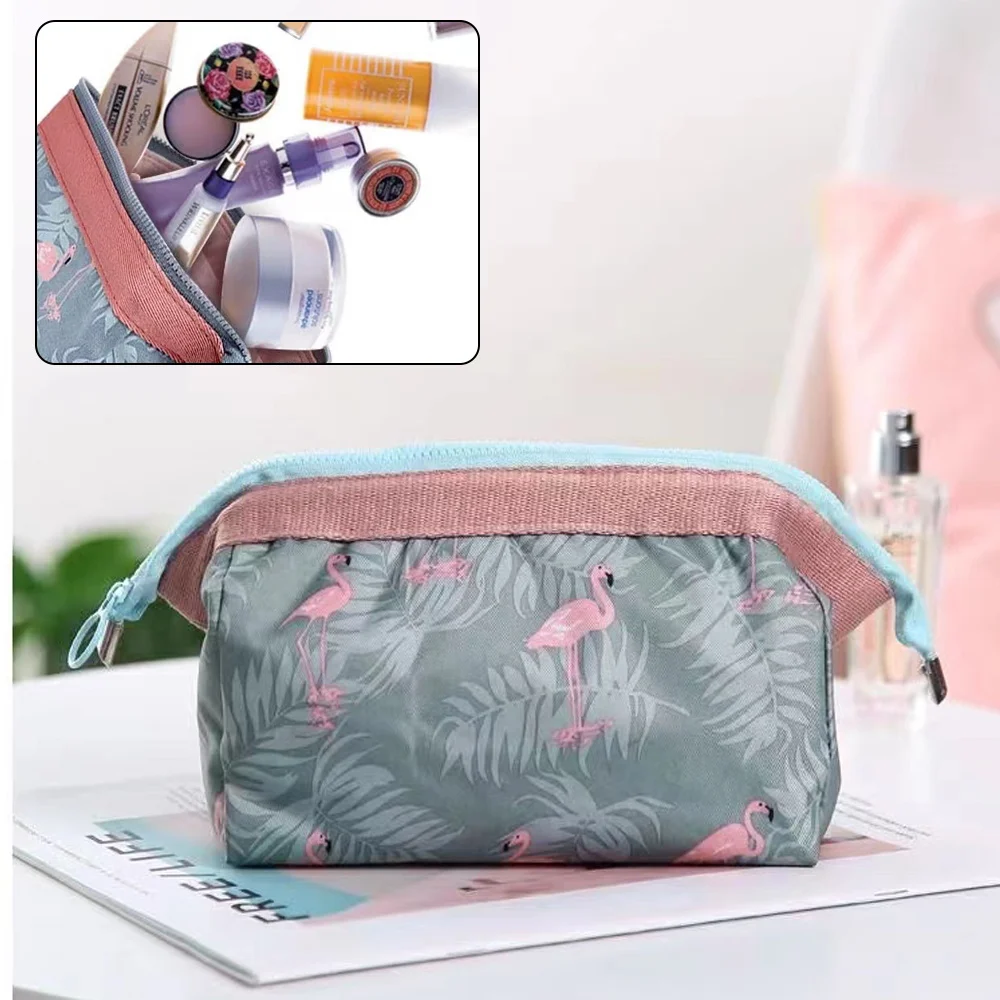 

Cosmetic Bag Women Travel Flamingo Make Up Bags Girl Makeup Portable beauty Organizer Toiletry pouch Storage Kit Bath Case