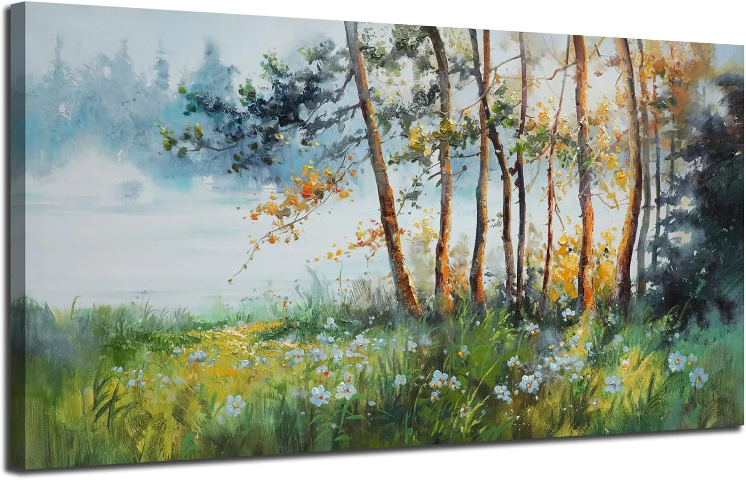 

Nature Canvas Wall Art Green Forest Pictures Wall Decor Living Room Landscape Tree Textured Paintings Artwork Bedroom·Hot Sale