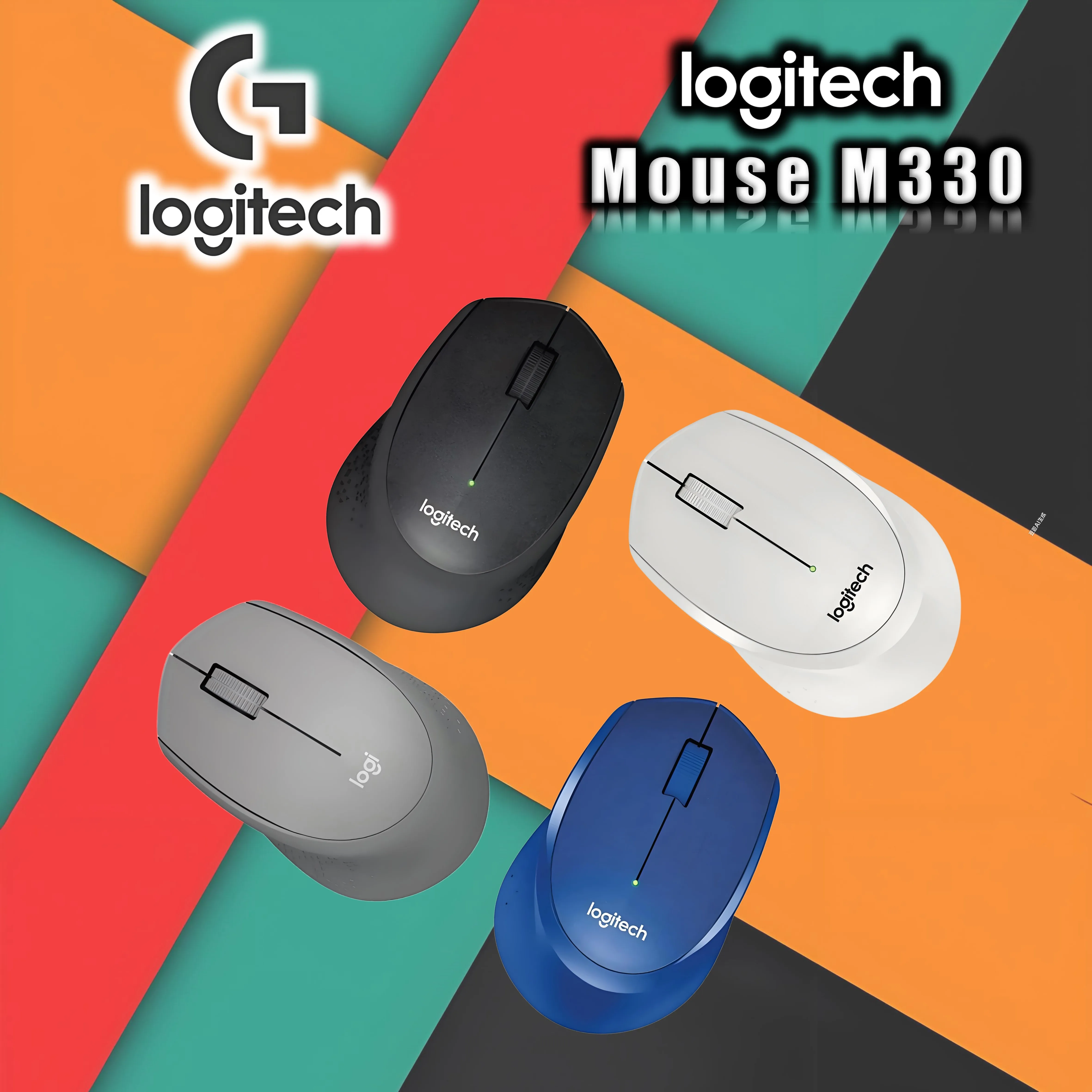 

Беспроводная мышь Logitech M330 SILENT, легкий USB-приемник 2,4 ГГц, тихий, длительный срок службы батареи, несколько вариантов цвета