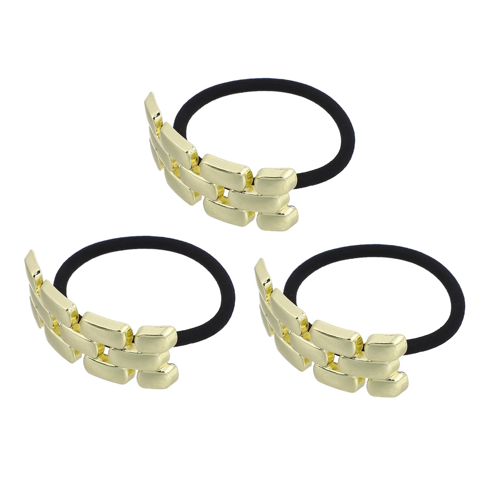 

3 Pcs Hair Chunky Metal Tie Elastic Accessories Retro Geometric Design Women Girls Hairband HeadbandVintage Charm Universal