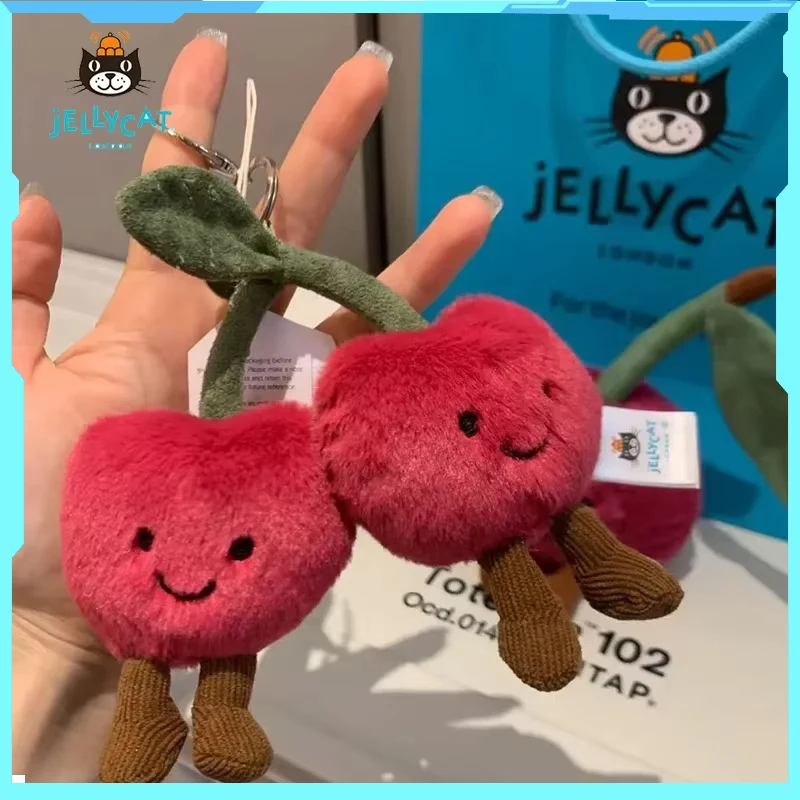 

New Jellycat New Cherry Pendant Keychain, Cherry Bag Pendant Cute Plush Toy Bag Charm In Stock 2026 New Year'S Gift