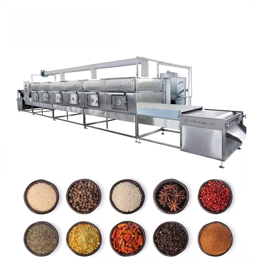 

Industrial Microwave Spices Drying Equipment - Stainless Steel Tunnel Machine for Chili Pepper Powder