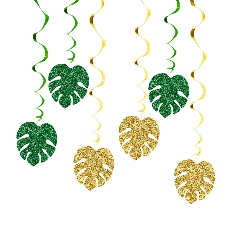 1Set Hawaiians Luaus Birthdays Party Hangings Decorations,Tropicals Monstera Sign Foils Ceiling Decors for Dropship