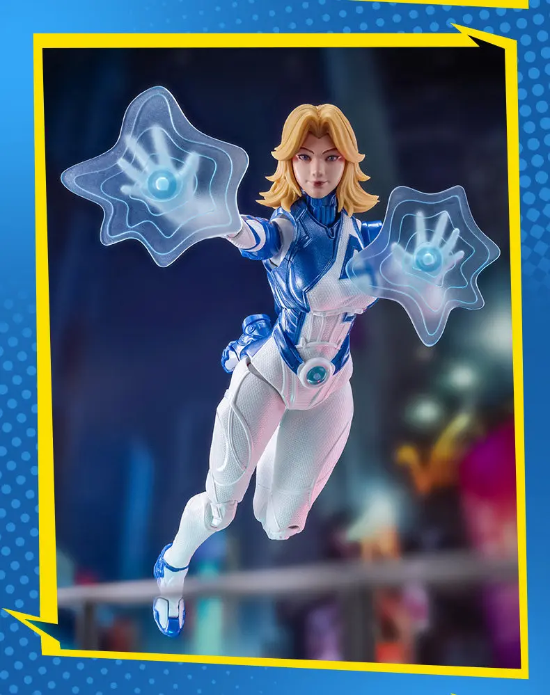 Blokees Invisible Woman & Jeff The Land Shark Action Figure Movable Joints Model Game Doll Collectible Toys Gifts