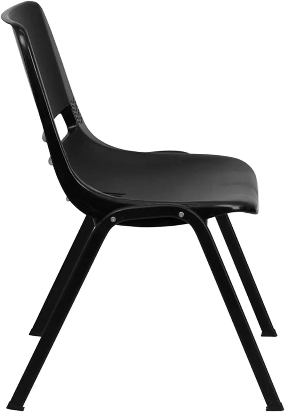 Furniture Hercules Series Sillas escolares ergonómicas y livianas, sillas apilables de plástico, juego de 5, negro