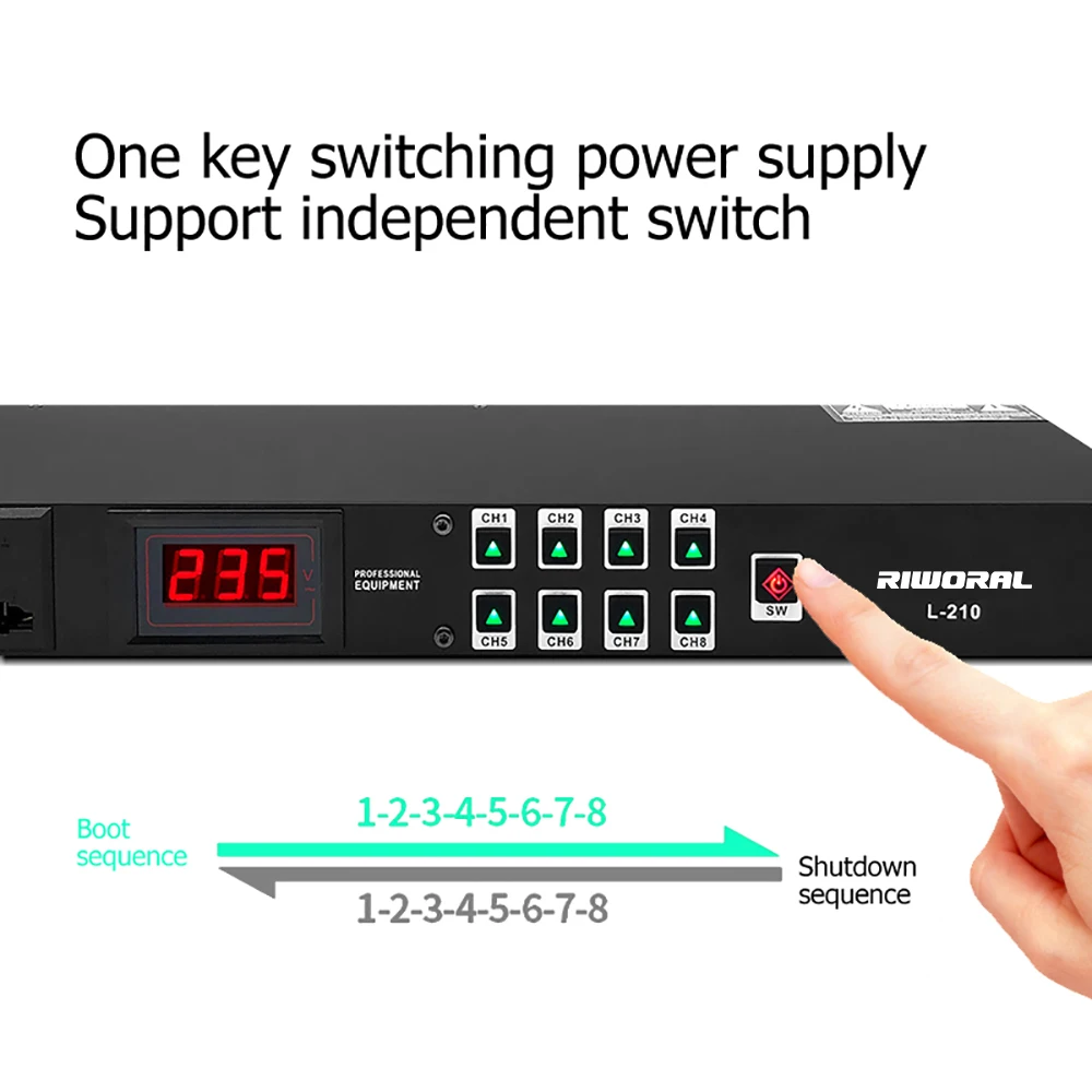 2026 L-208 حار بيع المهنية الصوت كاريوكي نظام الصوت AS-01 8 + 2 قناة تسلسل الطاقة DJ المراقب المالي #6