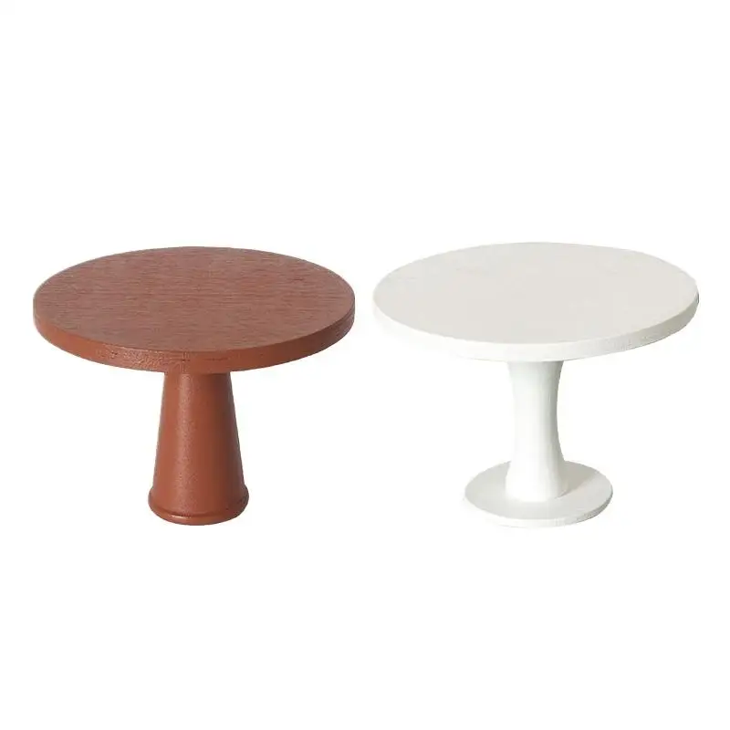 1/12 دمية صغيرة طاولة شاي مستديرة نموذج دمية غرفة الطعام زخرفة الأثاث بيت الدمى المشهد الصغير ديكور الحلي