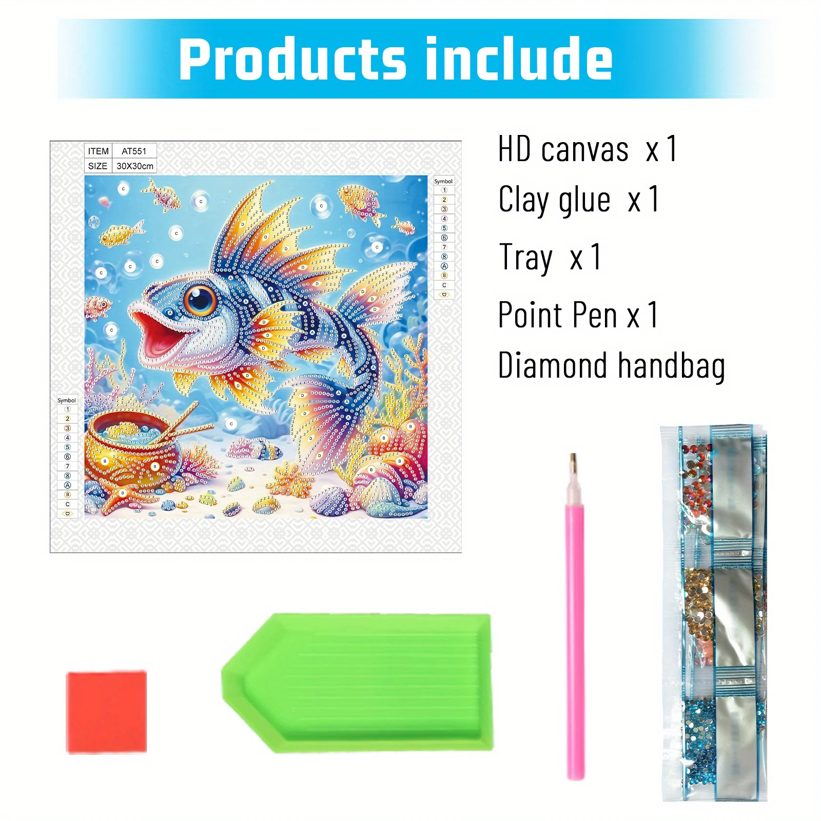 DIY Colorful fish 5D Special Shape Diamond Art Kits for Beginners,Diamond Art Painting Kits for Home Wall Decoration Gift