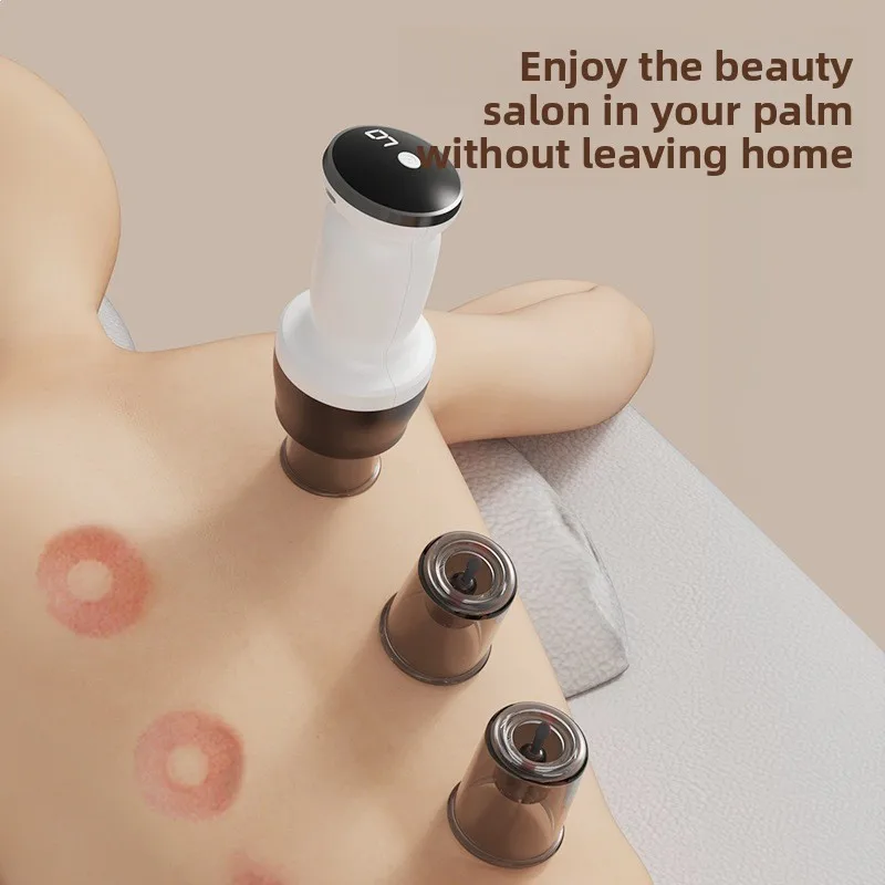 Multi Cup USB Cupping Massager Wireless Charging Button Vacuum Suction Heat Hot Compress Acupoint Pain Relief