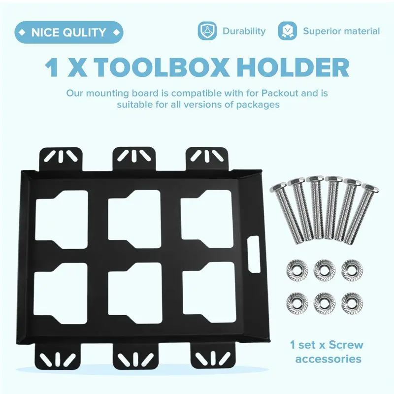 A98E-Tool Storage Rack Truck Toolbox Rack Wall-Mounted Tool Storage Rack Cab Toolbox Fixing Frame Storage Rack Toolbox Holder Bl