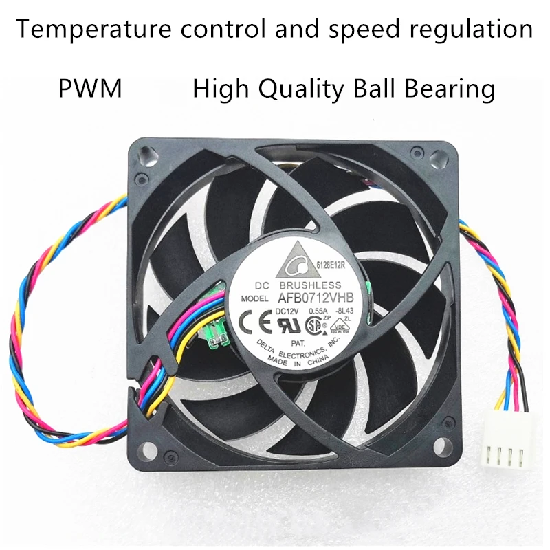 Absolutely New Original Delta AFB0712VHB 7015 70*70*15MM 70MM Cooling Fan  DC12V 0.55A  AMD CPU cooling fan 4PIN PWM