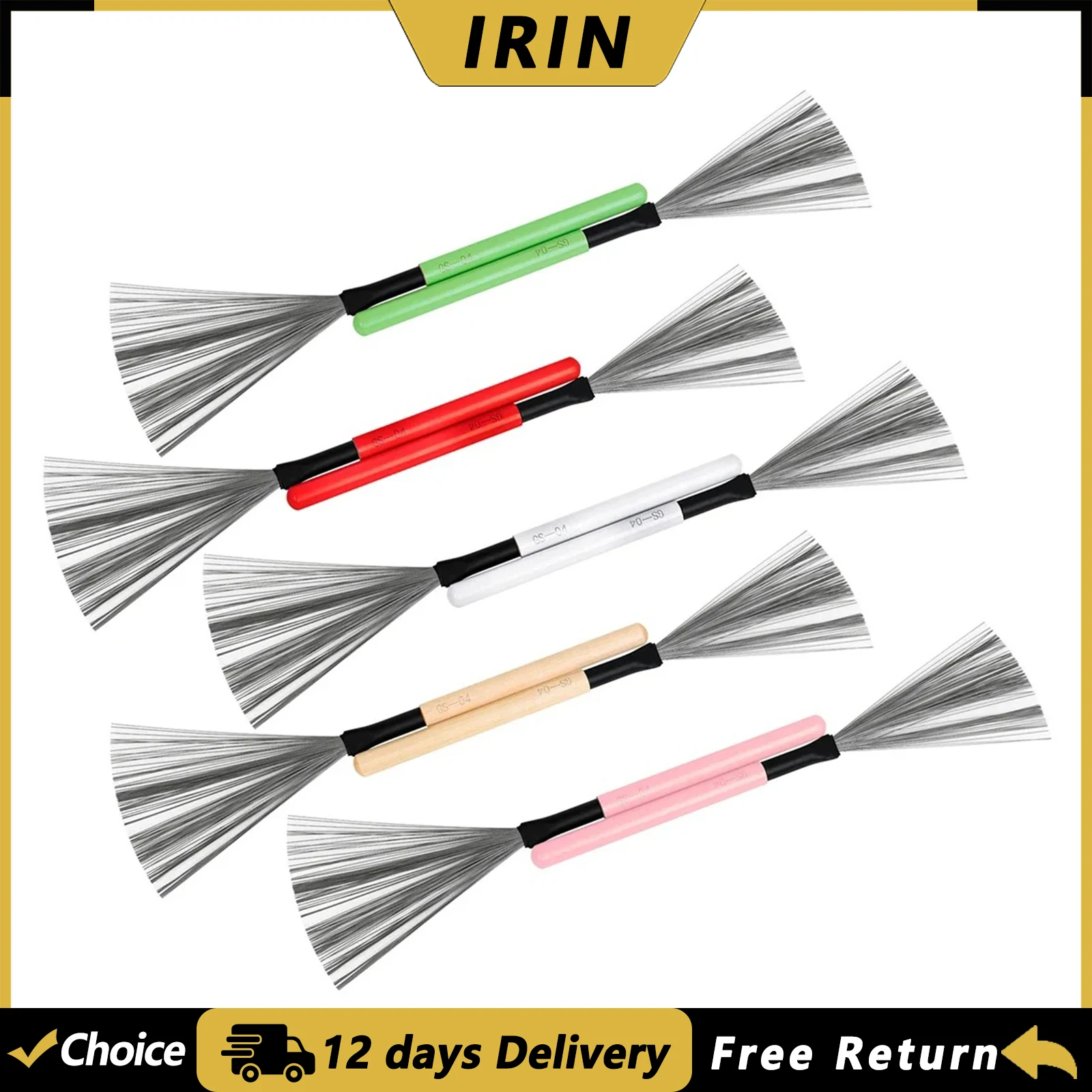 IRIN 1 Pair Drum Stick Brush Metal Retractable Special Model Jazz Style Music Tools Drumstick Percussion Instrument Parts