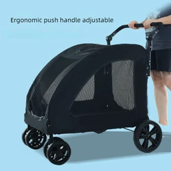Carrito para perros grandes transpirable con altura ajustable y cierre