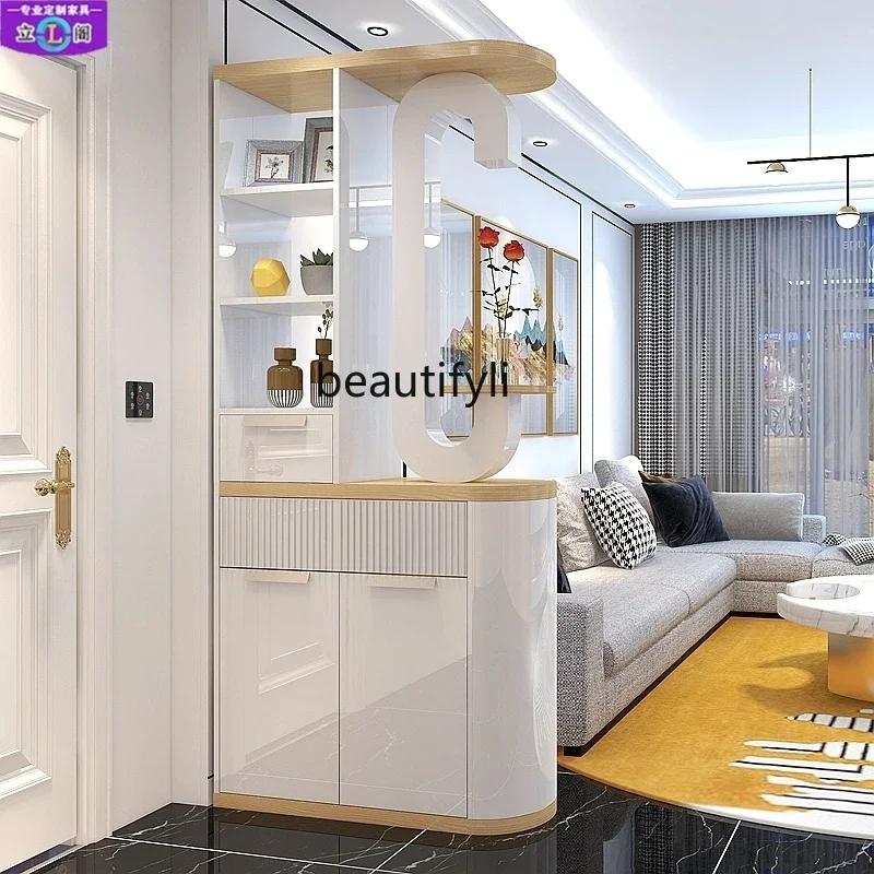 

Light luxury living room entrance cabinet, integrated partition cabinet, simple modern door screen decorative cabinet6005
