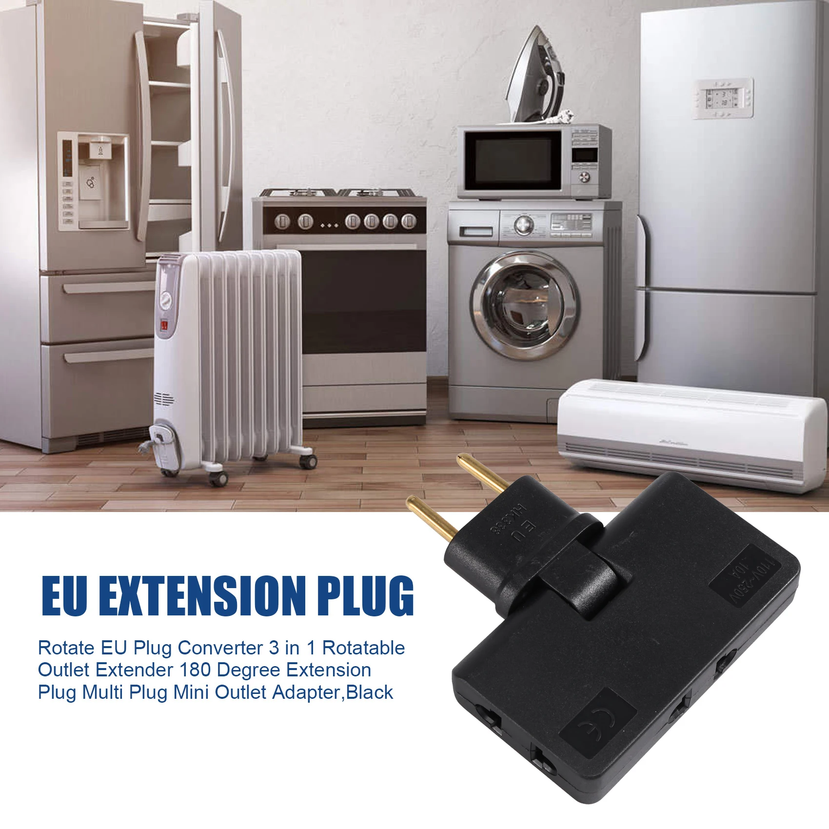 

AED7-поворотный преобразователь вилки европейского стандарта 3 в 1, вращающийся удлинитель розетки, удлинительная вилка на 180 градусов, мини-адаптер с несколькими вилками