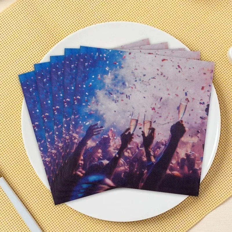 

20pcs 33cm 2Layer Carnival Party Napkins Singles Party Atmosphere Decoration Napkins DIY Decoupage Paper