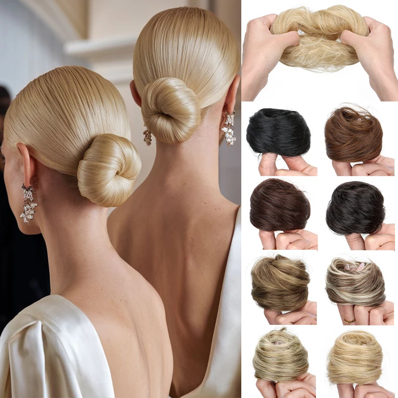 

Синтетическая короткая прямая булочка для волос, шиньон, кольцо, булочка, прическа, термостойкие, легко носить, аксессуары для волос для женщин