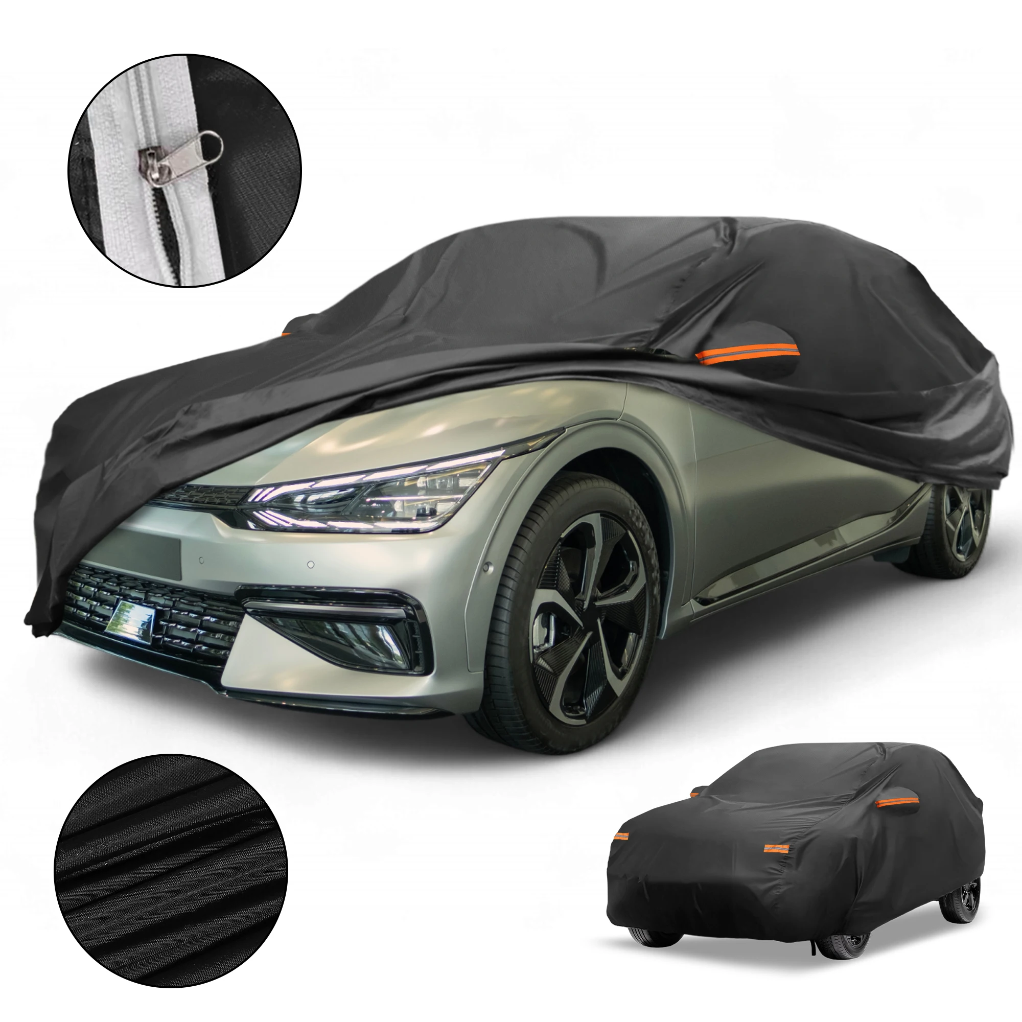 

Всепогодный водонепроницаемый автомобильный чехол Motoforti — устойчивый к УФ-излучению наружный полный внешний защитный чехол для Kia E-Niro 2016-2023 210D-PU