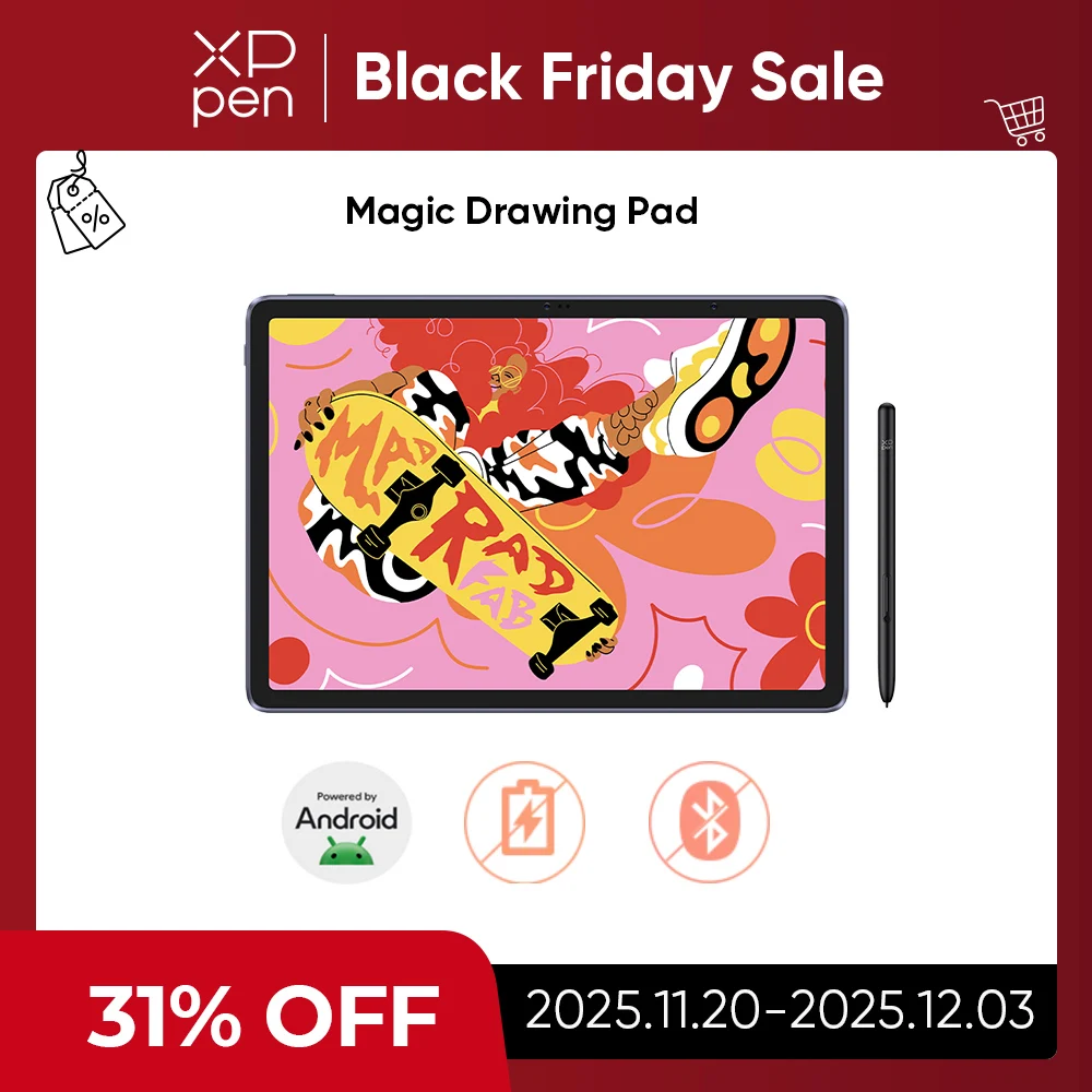

XPPen Magic Drawing Pad 12.2 inch Tablet Android 8GB/256GB 8000mAh with X3 Pro Slim Stylus 16K Pressure Levels Drawing Tablet