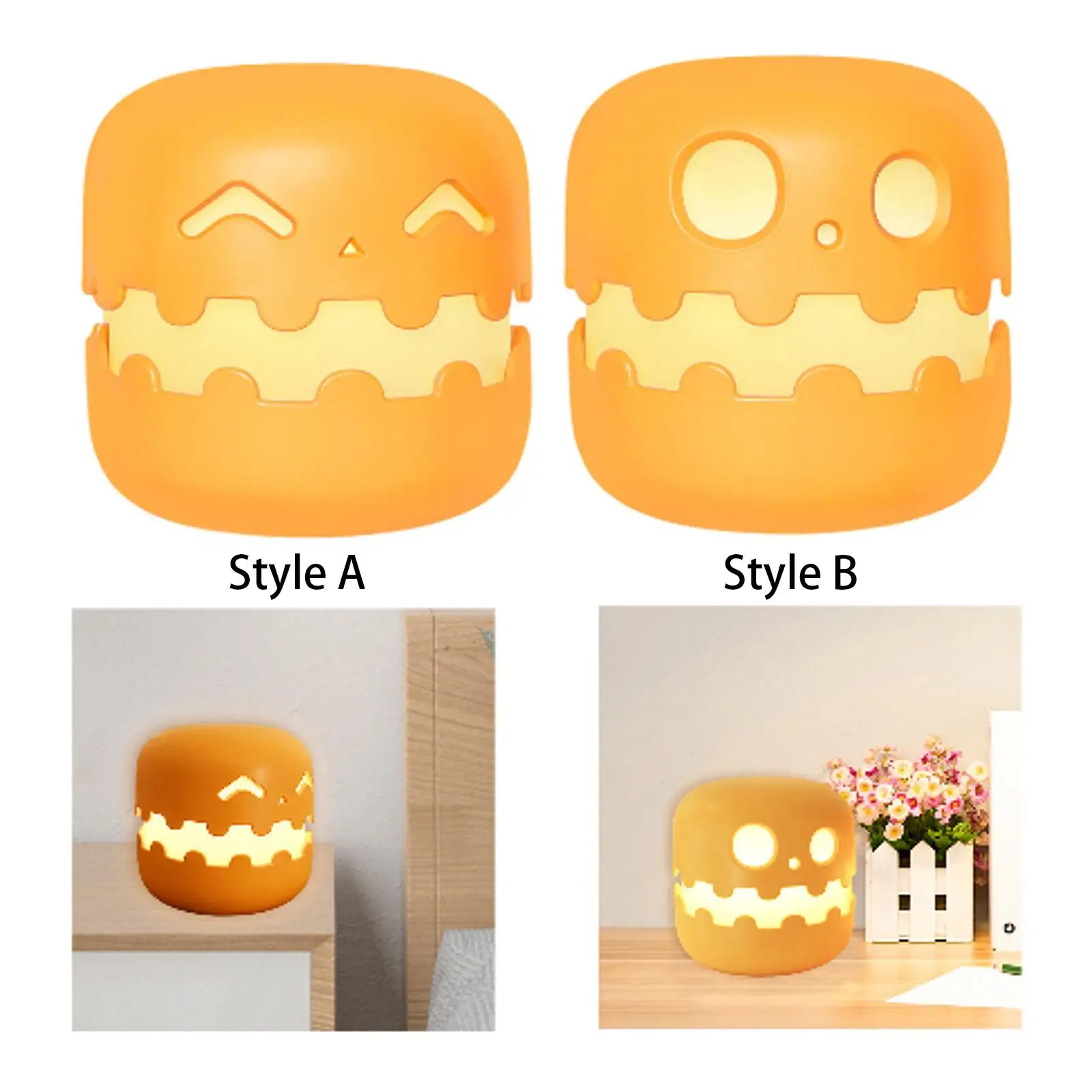 Halloween Pumpkin Night Light Ornaments Pumpkin Decor Mini Pumpkin LED Lantern for Outdoor Indoor Festival Halloween Decoration