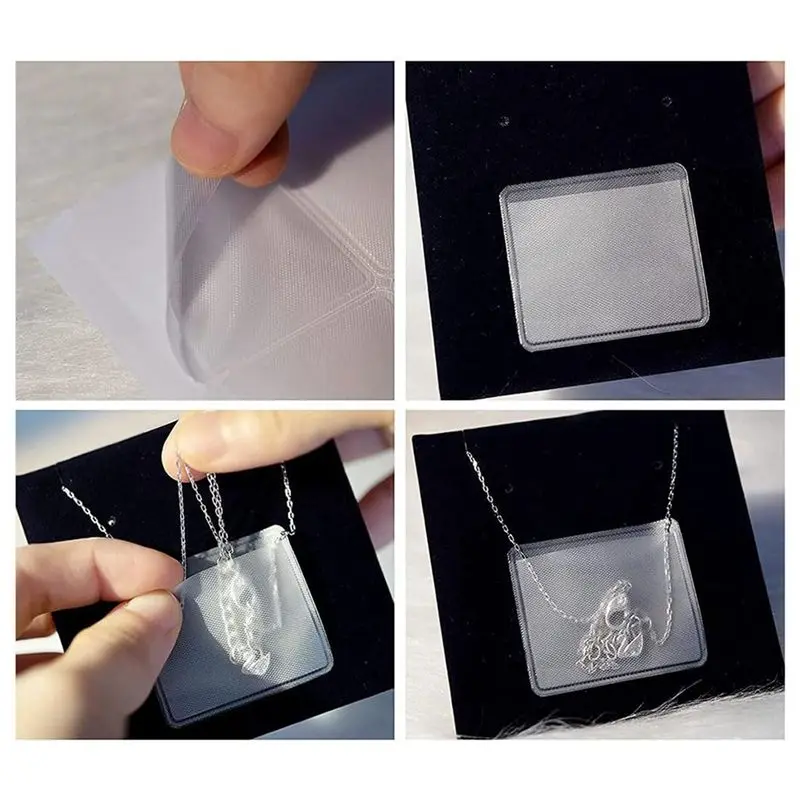 Reliable- 480 Pcs Necklace Chain Adhesive Pouches Jewelry Display Cards Pockets Necklace Earring Card Holders Packaging Pouches