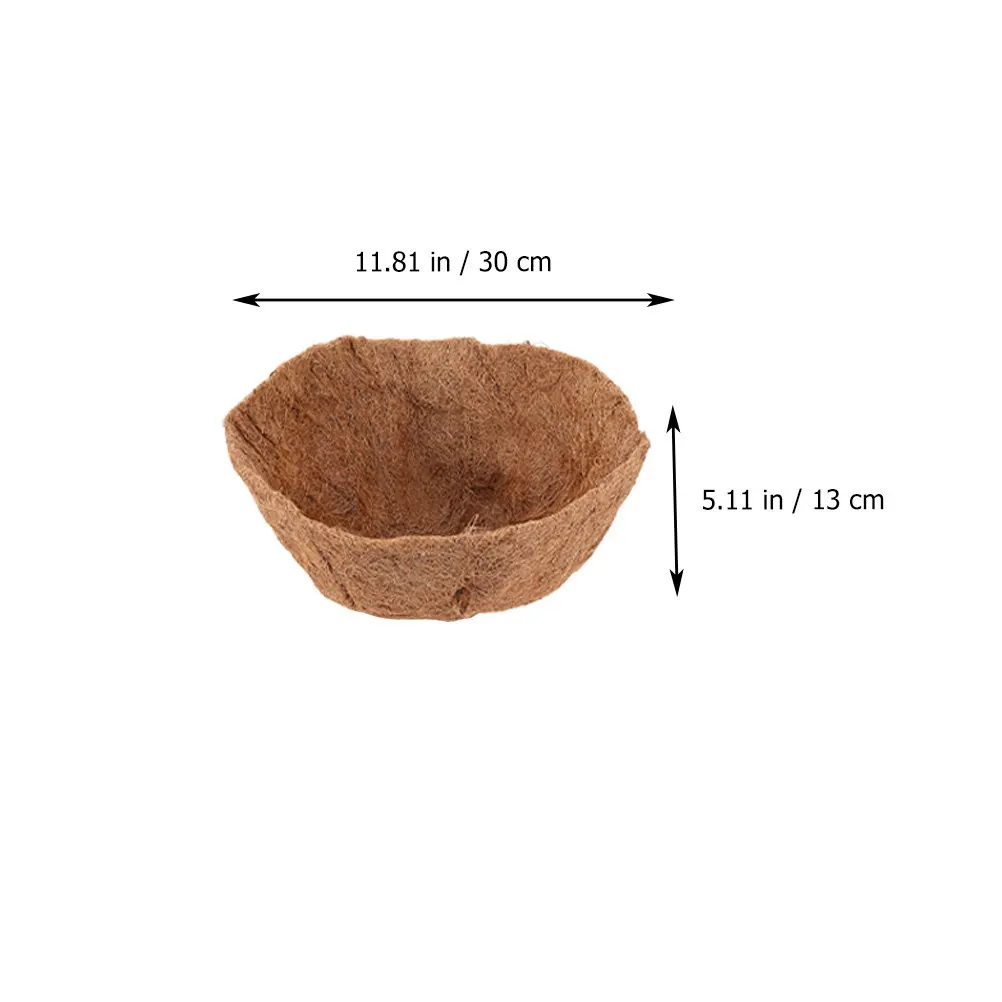 5Pcs Plastic Flower Pot Coconut Mat Hemispherical Hanging Basket Liner Natural Breathable Hydrophobic Pot Mat for Balcony