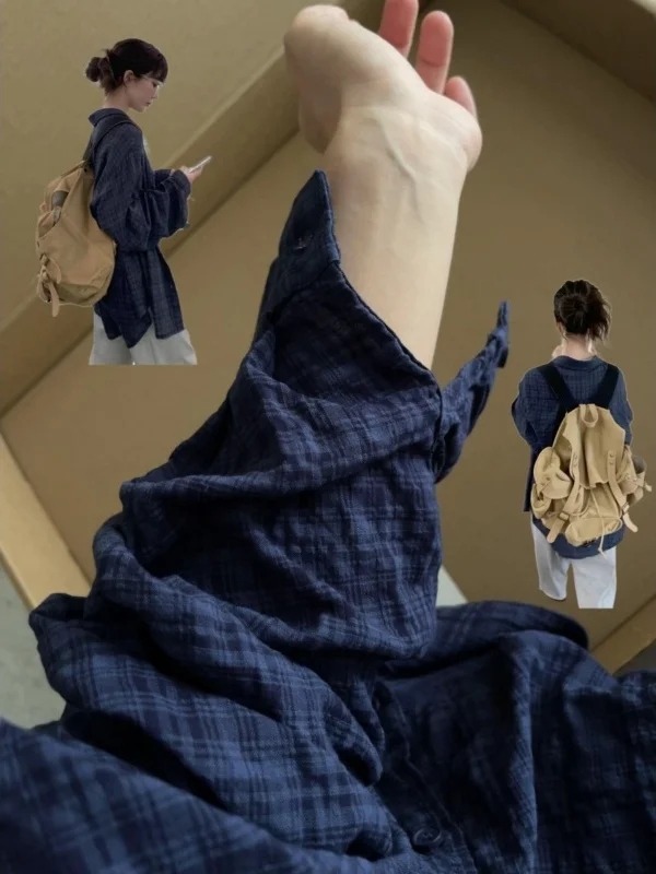 Csa trada Americana Retrô Fena de Manga Longa, Top Moderno com Design Único, Casaco Estiloso para Cnhadas na Cidade