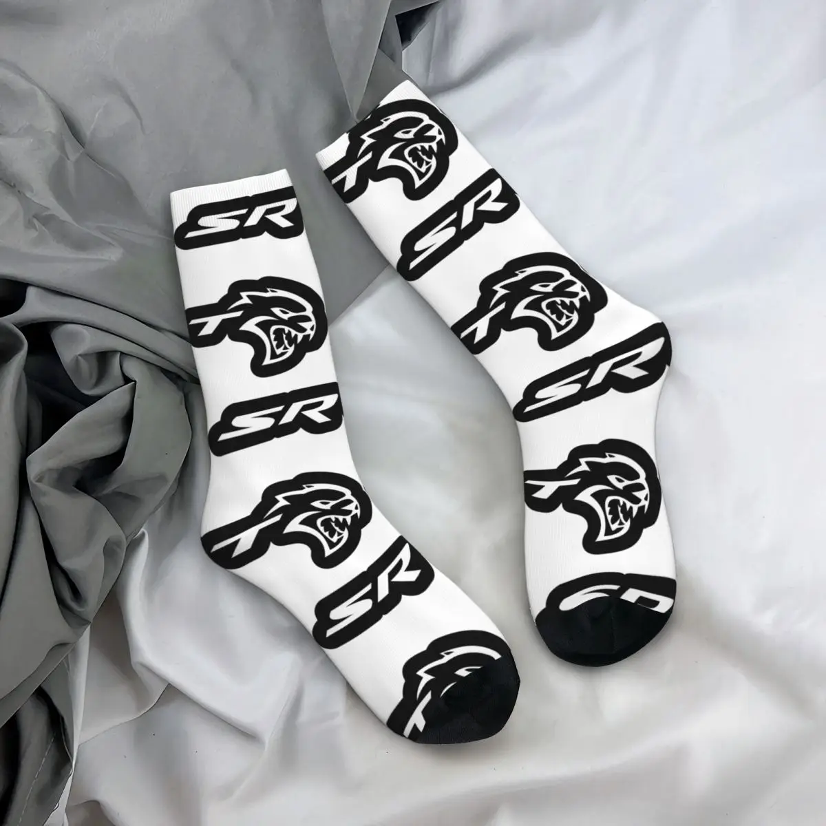 SRT Hellcat Demon Dodge Challenger جوارب سباق السيارات Harajuku جوارب فائقة النعومة طوال الموسم جوارب طويلة هدية عيد الميلاد