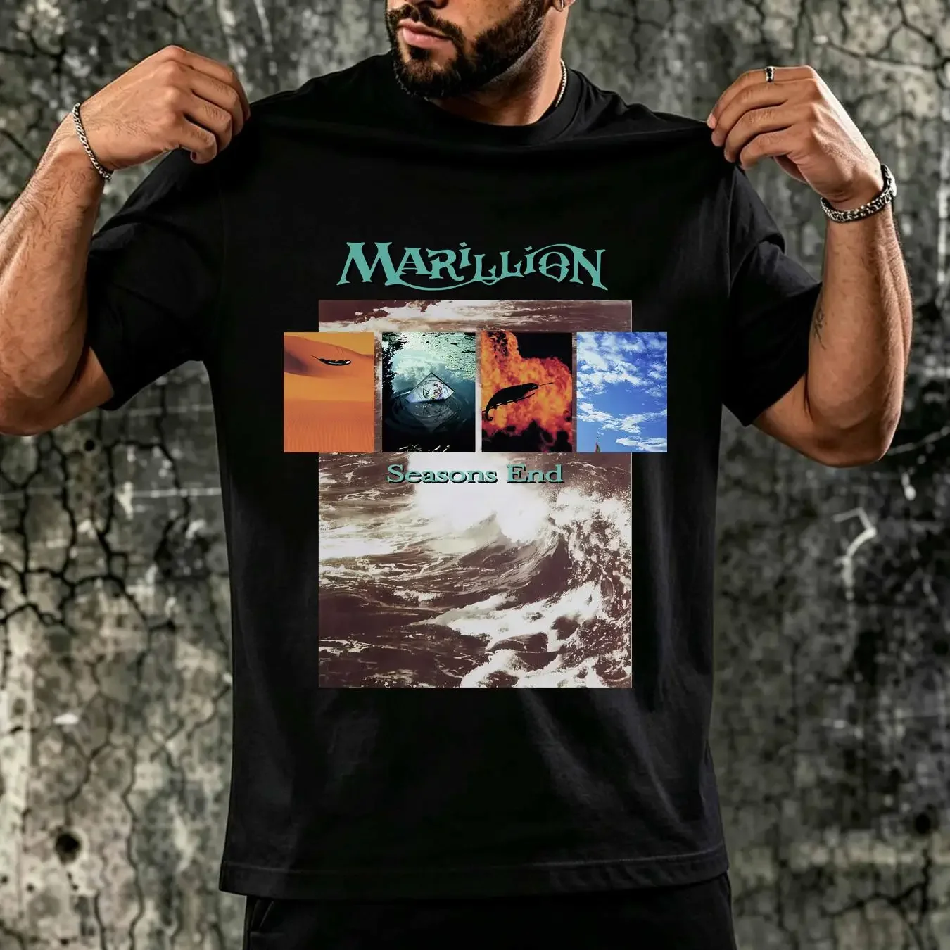 washed T Shirt Marillion Seasons End Progressive Rock Band Men's Extra Large long or short sleeves vintage Washed