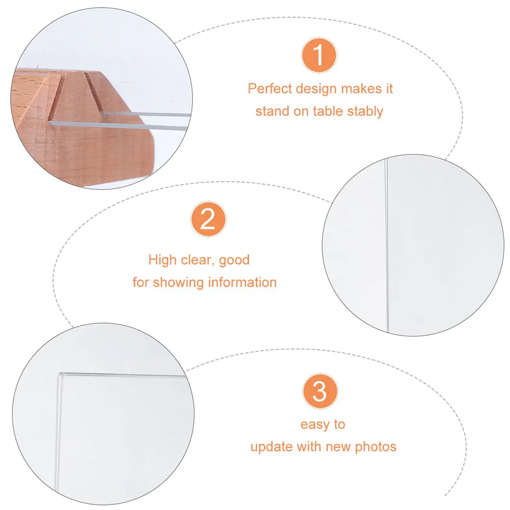 

Acrylic Dining Brand Display Stand Sign Holder Table Menu Holders Tabletop Easel Desk Number