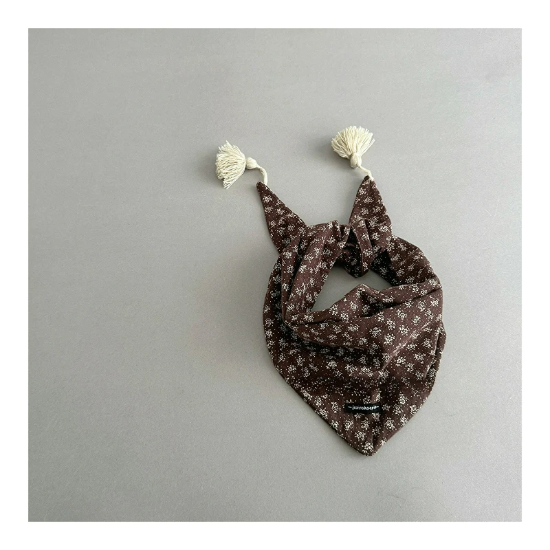 وشاح مثلث فني عتيق مع شرابات زهرية للأطفال، مقاوم للرياح لتدفئة الرقبة للأولاد والبنات، متعدد الاستخدامات #3