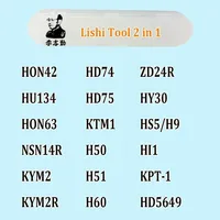 Lishi 2 in 1 Tool HON41/42 HU134 HON63 NSN14R KYM2 KYM2R HD74 HD75 KTM1 H50 H51 H60 ZD24R HY30 HS5/H9 HI1 KPT-1 HD5649