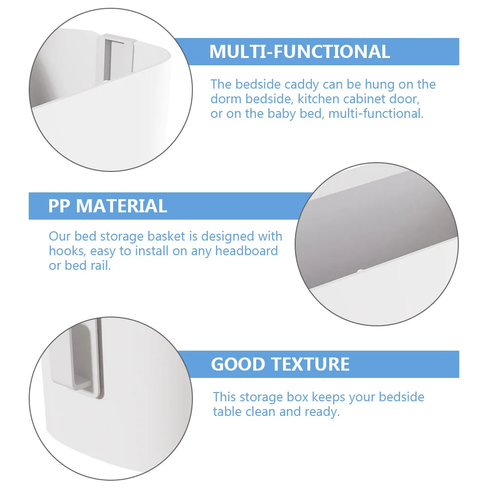 

Bedside Hanging Storage Organizer Multipurpose Hanging Basket for Dorm Kitchen Baby Bed Desktop Organizer Bed Storage Caddy