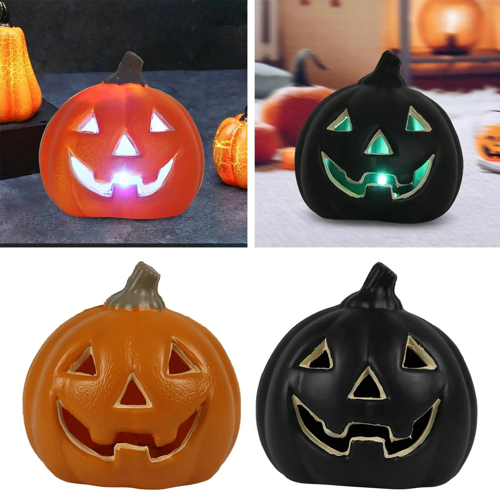 Halloween Pumpkin Lights Realistic Ornament Glow in The Dark Pumpkin Lantern Lamp for Patio Wall Holiday Party Outdoor Indoor