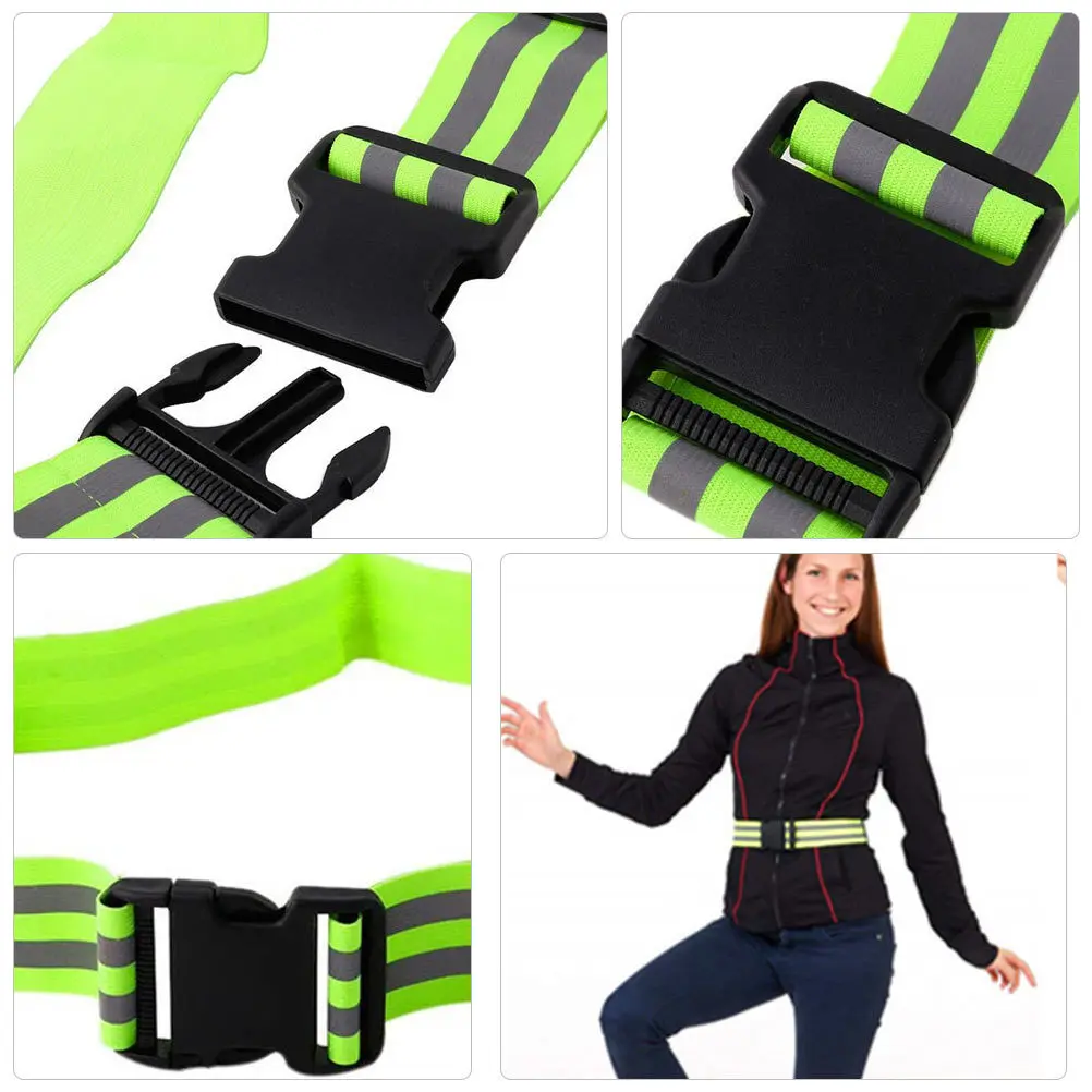 

2Pcs Reflective Belt Adjustable Outdoor Safety Strap Night Running Gear High Visibility Reflective Strap Running Accessory