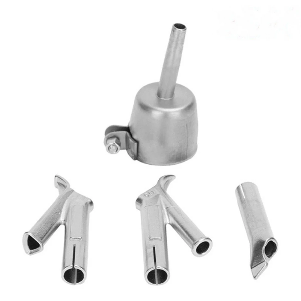 4pcs Titanium Alloy Triangle+Y-Type Fast+Round Nozzle Positioning Nozzle for 1600W Hot Air Gun Hot Torch Plastic Welded Joint