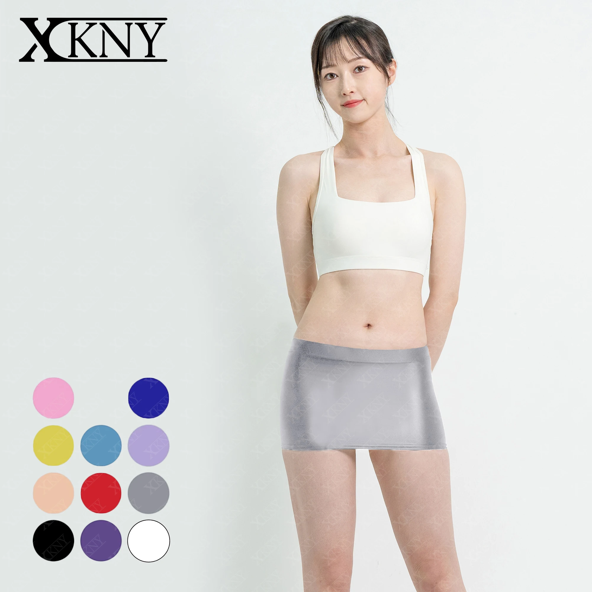 XCKNY glossiness series Skirt Hip Wrap One Step Skirt Elastic Silk Smooth Half Body Short Skirt Silk Glossy Super Short Skirt