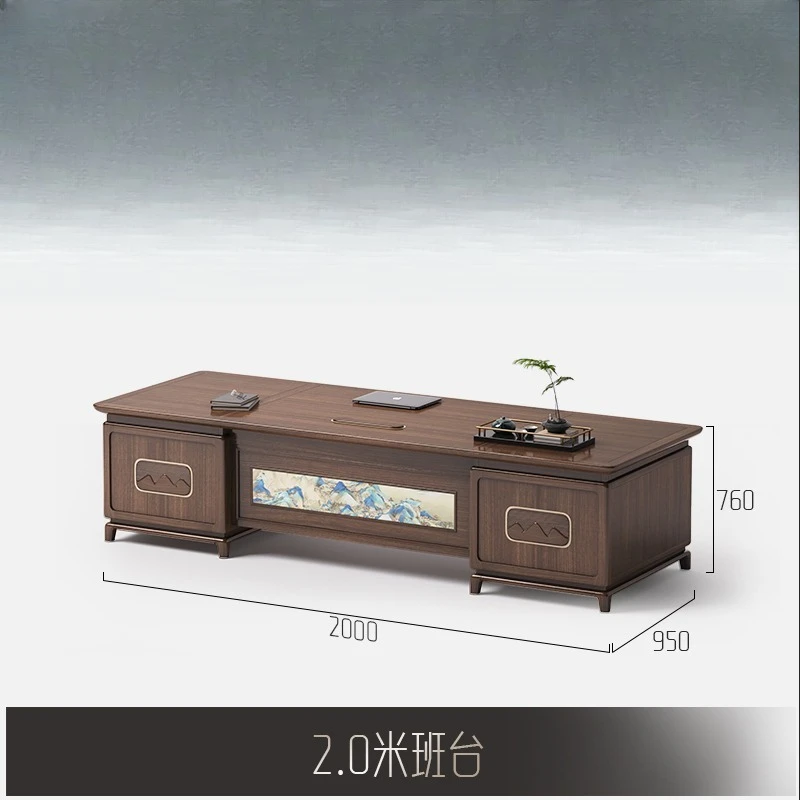 

New Chinese style high-end atmosphere President's office furniture Ebony desk