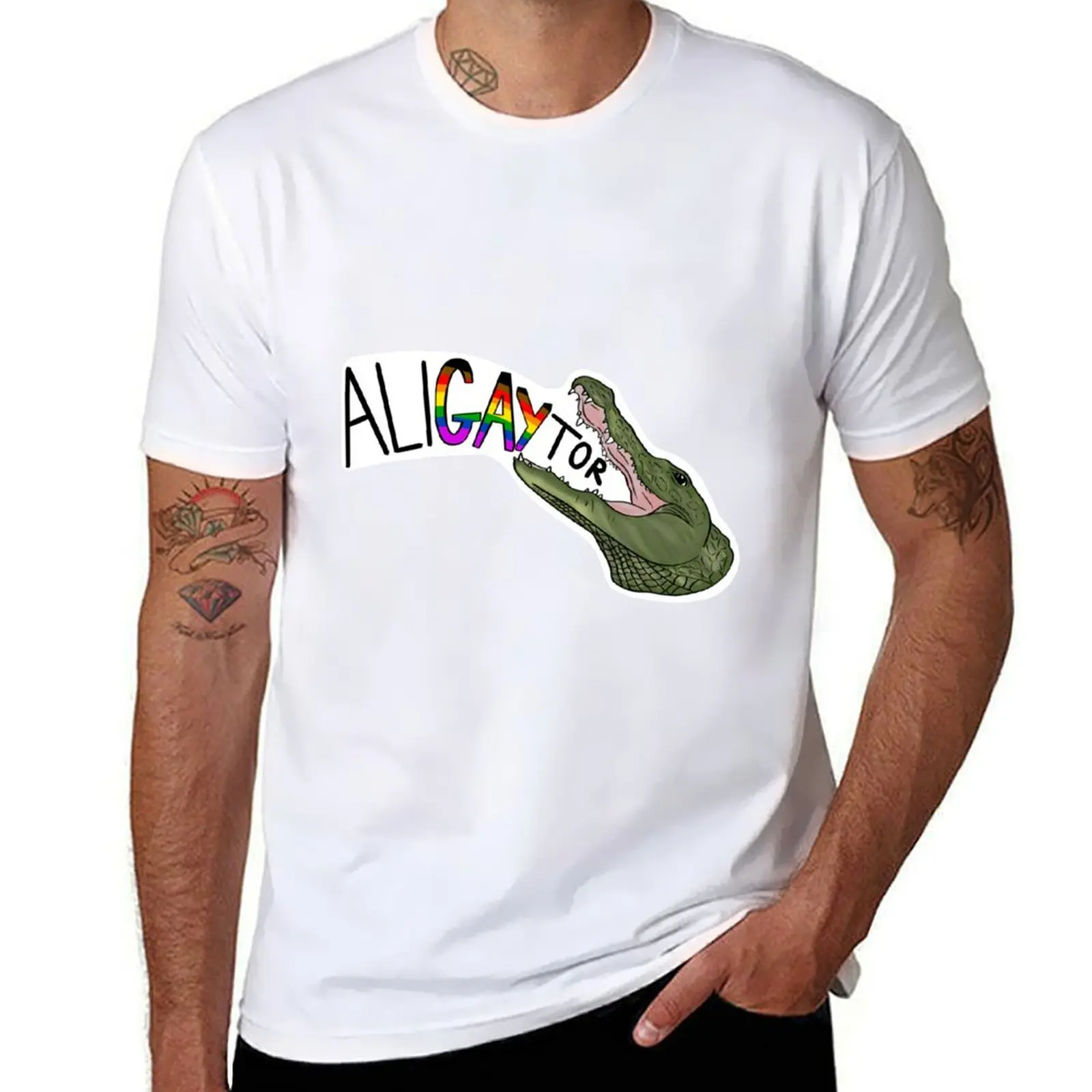 

AliGAYtor T-Shirt t shirts cotton 100% t shirt man plain men t shirt cotton 100% T-Shirt