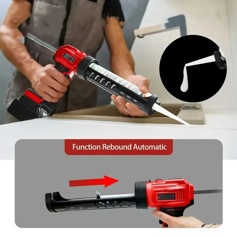 18V Electric Glue Gun Glass Glue Caulking Gun Wireless Doors and Windows Electric Sewing Glue Tool with Battery EU Plug