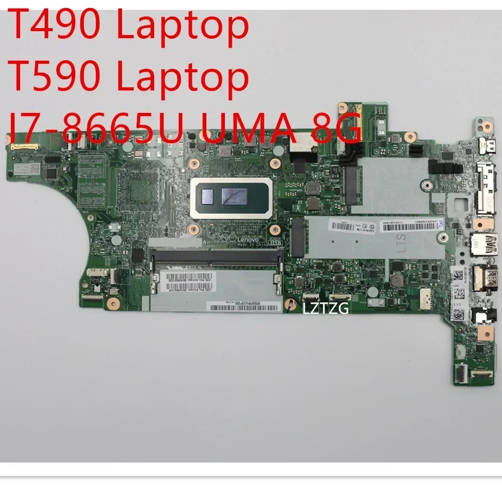 

Материнская плата для ноутбука Lenovo ThinkPad T490/T590, материнская плата I7-8665U UMA 8G 01YT396