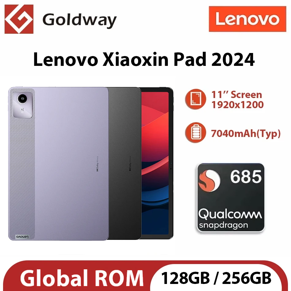 

Global ROM Lenovo Xiaoxin Pad 2024 Snapdragon 685 Octa Core 11'' 90Hz Display Dolby Atmos 8MP Camera 7040mAh Battery WiFi Tablet