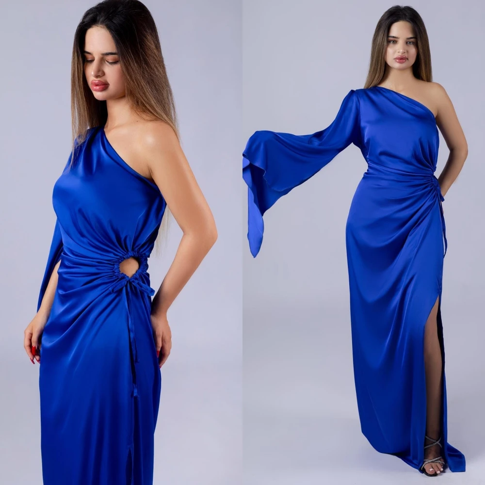 맞춤형 스트레이트 원숄더 우아한 정장 이브닝 드레스 패션 모던 파티 가운 고급스러운 프로모션 드레스