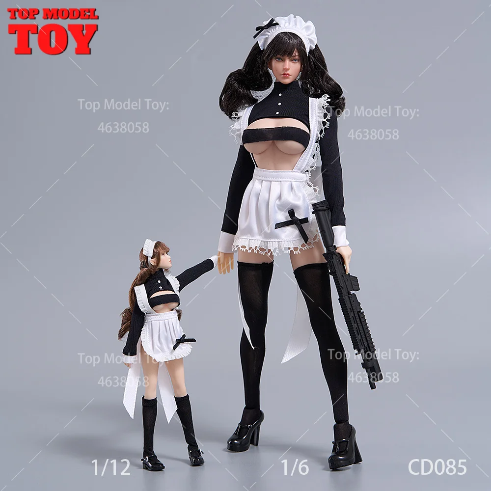 

cdtoys cd085 1/6 1/12 Scale Maid Uniform Dress Shoes Clothes Accessory Model Fit 12" 6'' Female Soldier Action Figure Body Dolls