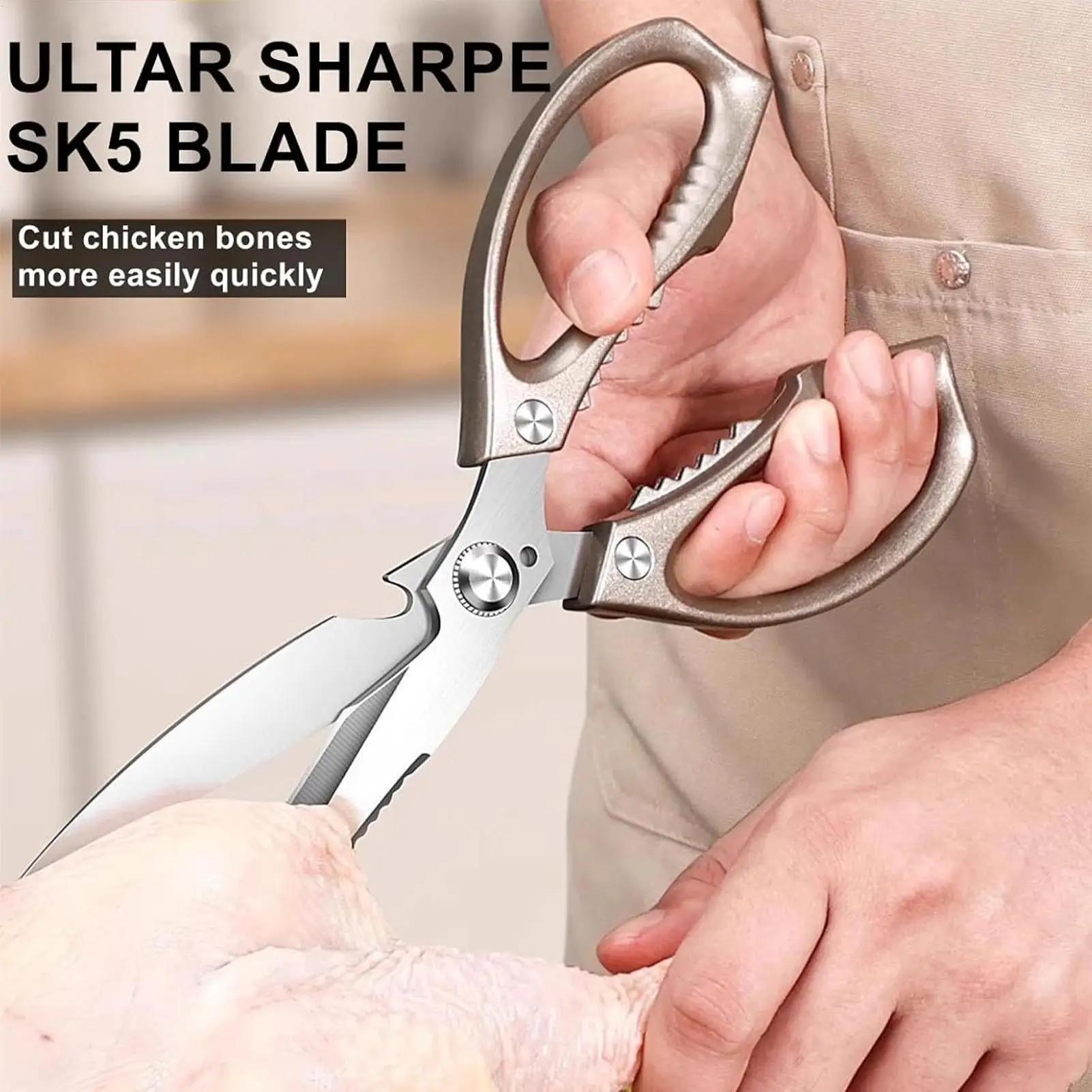 Multifunctional Kitchen Scissors Chicken Bone Scissors Fish Scale Scraper Bottle Opener Walnut Clip Kitchen Knife High Quality