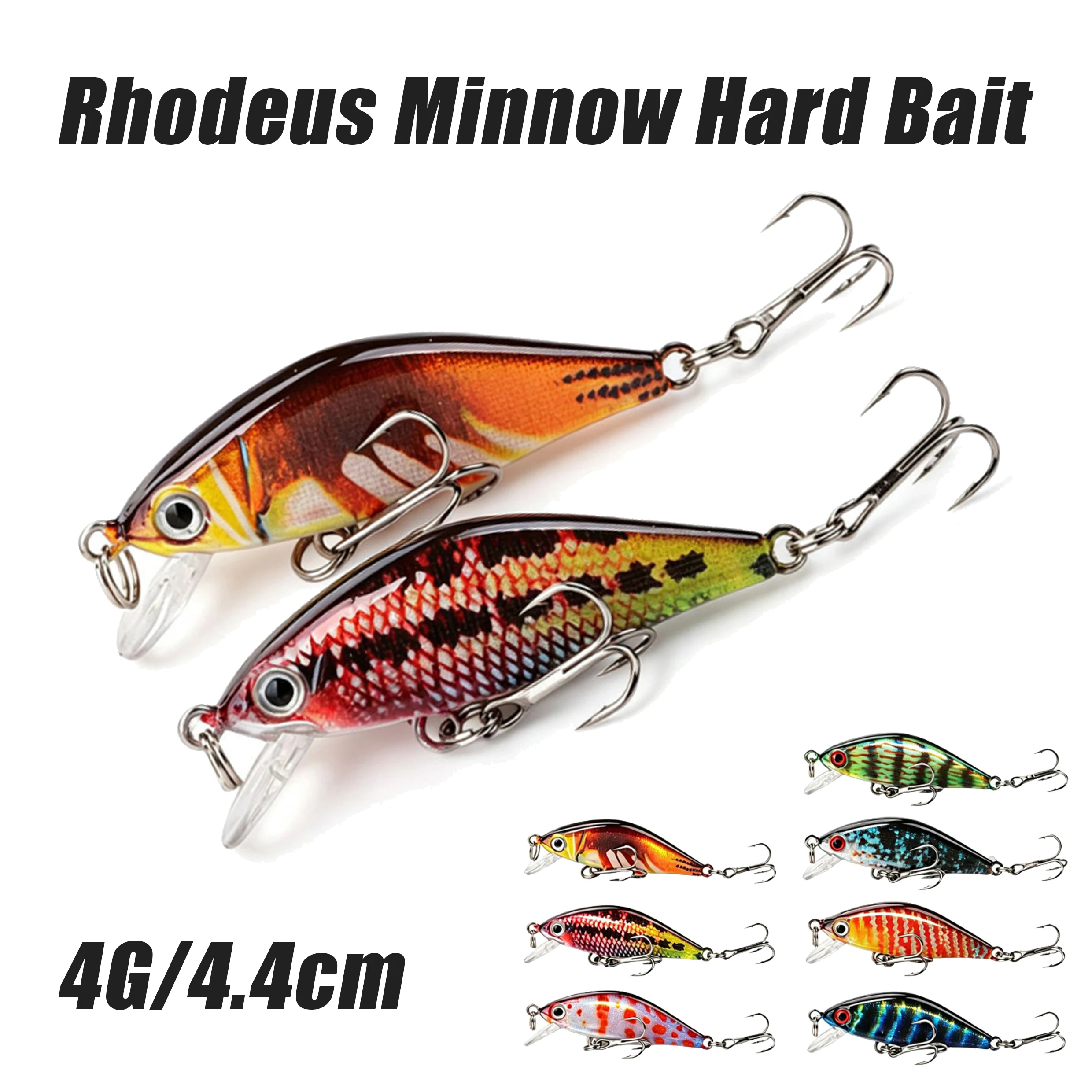 1pc Artificial Fishing Lures 4.4cm/4g Micro‑Fishing Bitterling Sinking Minnow Hard Bait Long‑Casting Fishing Tackle Pesca