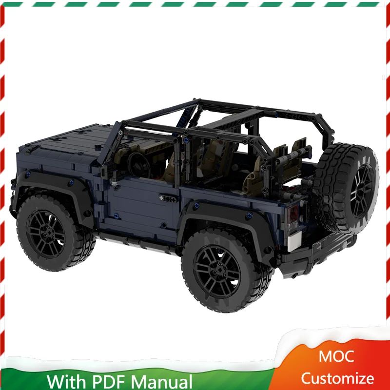 

2063 шт. MOC строительные блоки черный внедорожный джип автомобиль технология кирпичи модель игрушки детские развивающие DIY сборка праздничный подарок