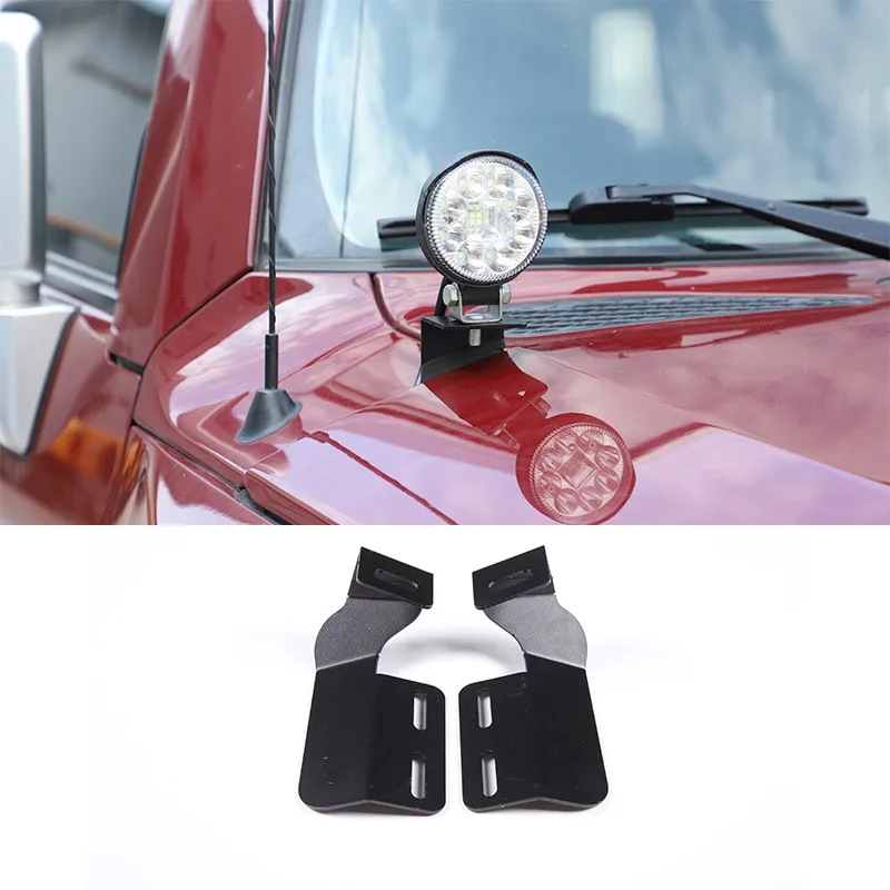 New 2 Ppc For Toyota FJ Cruiser 2007-2021 Car Front Engine Cover Lamp Holder Metal Bracket Accessories Car Modification