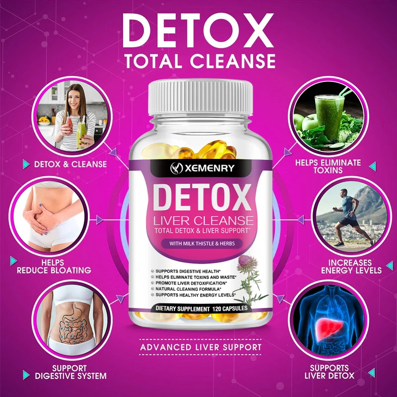 Liver Cleanse Detox Capsules - with Milk Thistle, Dandelion - Liver Care, Digestive Support, Antioxidant