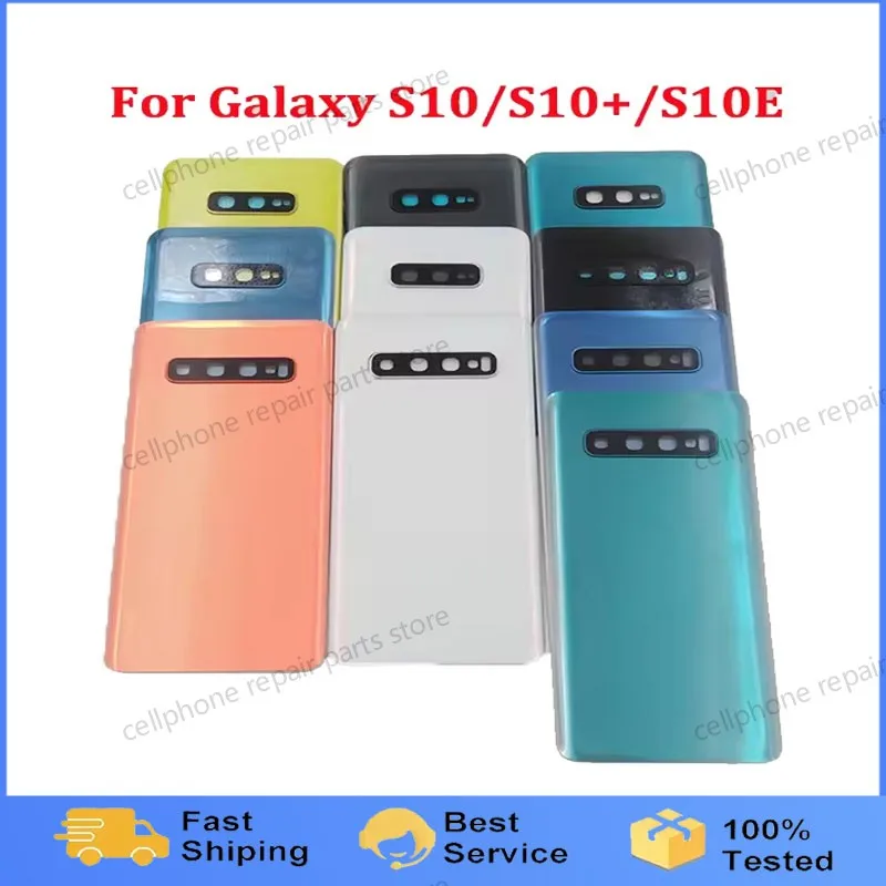 

Для Samsung Galaxy S10 G973 S10 Plus S10+ G975 S10e G970 Батарея Стеклянная задняя крышка Корпус Задняя дверь Детали панели + объектив камеры